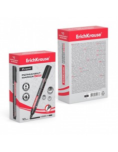 MARCADOR PERMANENTE CON TINTA LÍQUIDA LP-600 COLOR NEGRO ERICH KRAUSE 48769 (x10 unidades)