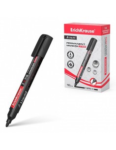 MARCADOR PERMANENTE CON TINTA LÍQUIDA LP-600 COLOR NEGRO ERICH KRAUSE 48769 (x10 unidades) 2