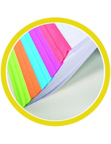 CUADERNO FIRST CLASS A5 TAPA NEGRA FORRADA MICROPERFORADO 120H 100GR TALADROS 5X5 BANDA 5 COLORES PACSA 16036 (x4 unidades)