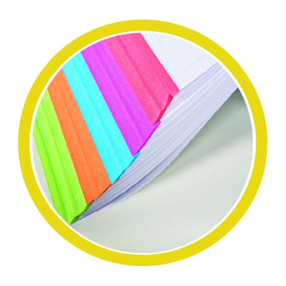 CUADERNO FIRST CLASS A4 TAPA NEGRA FORRADA MICROPERFORADO 120H 100GR 4 TALADROS 5X5 BANDA 5 COLORES PACSA 16029 (x4 unidades)