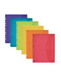 SOBRE POLIPROPILENO A4 MULTITALADRO CIERRE VELCRO 6 COLORES SURTIDOS OXFORD 400113412 (x15 unidades)