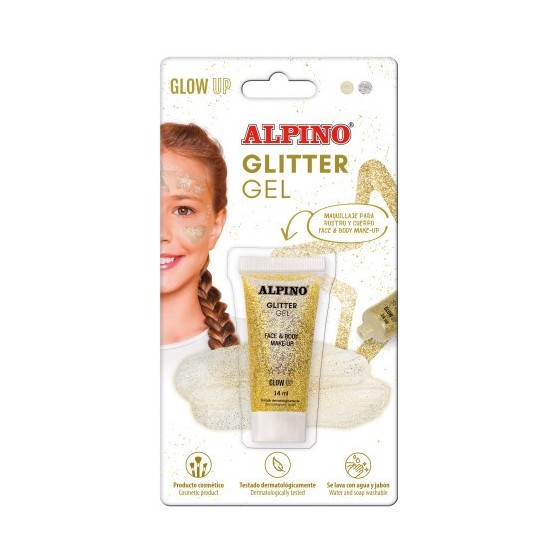 BLÍSTER GEL TRANSPARENTE CON PURPURINA DORADO ALPINO DL000606