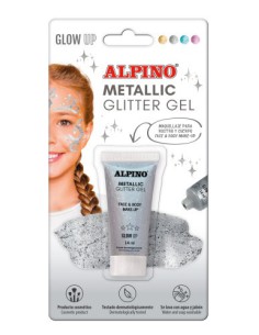 BLÍSTER MAQUILLAJE CON COLOR Y PURPURINA GLITTER PLATA ALPINO DL000601