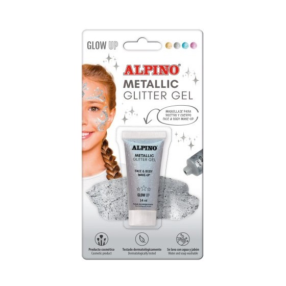 BLÍSTER MAQUILLAJE CON COLOR Y PURPURINA GLITTER PLATA ALPINO DL000601