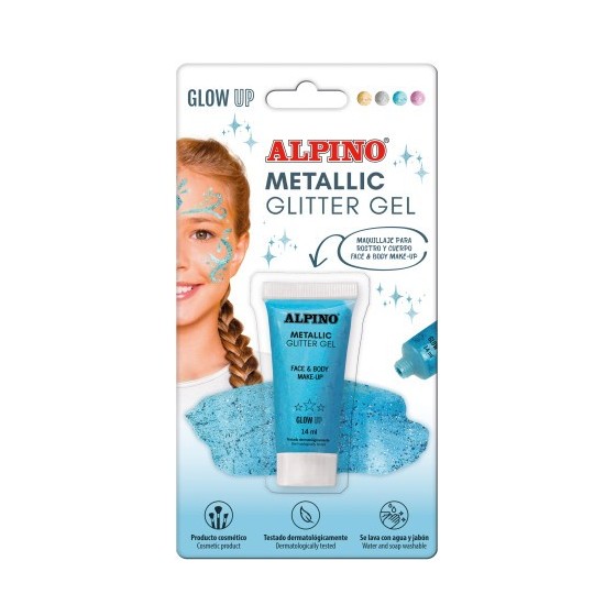 BLÍSTER MAQUILLAJE CON COLOR Y PURPURINA GLITTER AZUL ALPINO DL000603