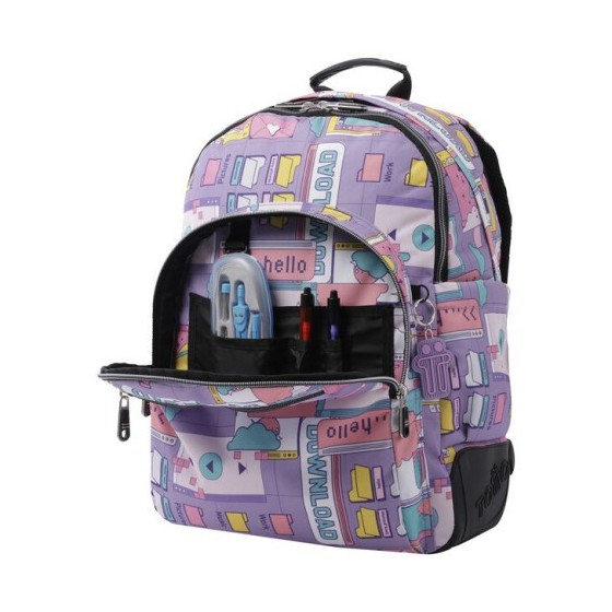 MOCHILA ESCOLAR MORADO CIBER - CRAYOLES TOTTO MA04ECO029-2210N-2QI