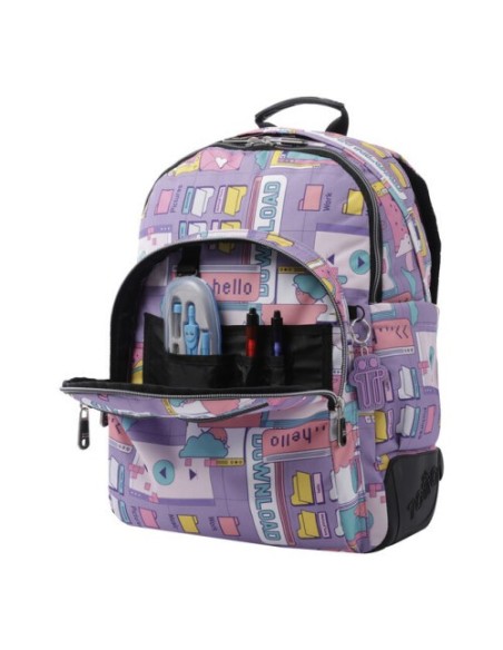 MOCHILA ESCOLAR MORADO CIBER - CRAYOLES TOTTO MA04ECO029-2210N-2QI