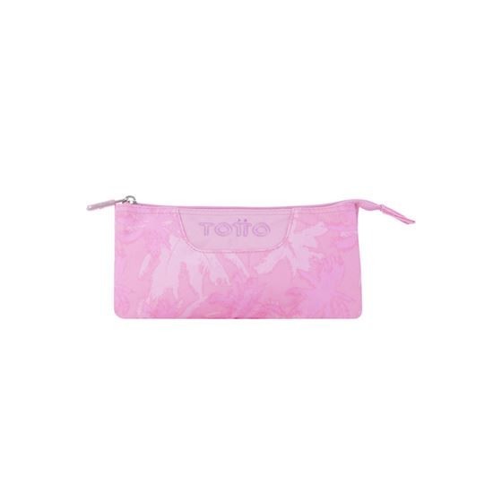 ESTUCHE ESCOLAR TRES COMPARTIMENTOS PALMERAS ROSAS - TABLERO TOTTO AC52ECO012-2210Z-8IE
