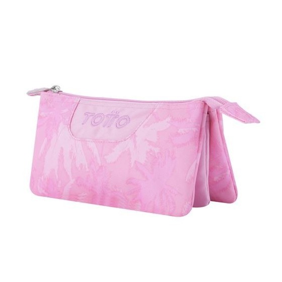 ESTUCHE ESCOLAR TRES COMPARTIMENTOS PALMERAS ROSAS - TABLERO TOTTO AC52ECO012-2210Z-8IE
