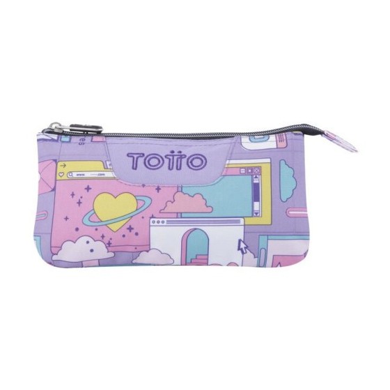 ESTUCHE ESCOLAR TRES COMPARTIMENTOS MORADO CIBER - TABLERO TOTTO AC52ECO012-2210Z-2QI