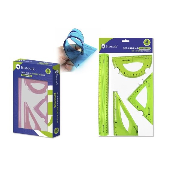 SET 4 REGLAS PVC FLEXIBLES 30/18/13/15 BISMARK 325010