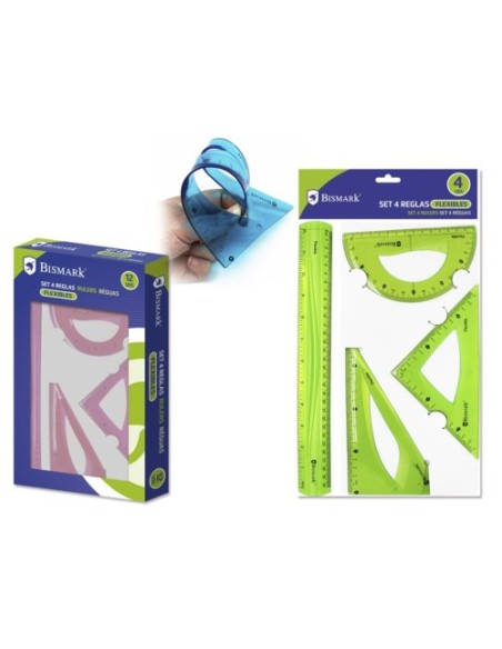 SET 4 REGLAS PVC FLEXIBLES 30/18/13/15 BISMARK 325010