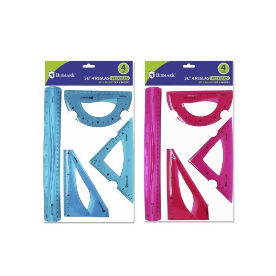 SET 4 REGLAS PVC FLEXIBLES 30/18/13/15 BISMARK 325010