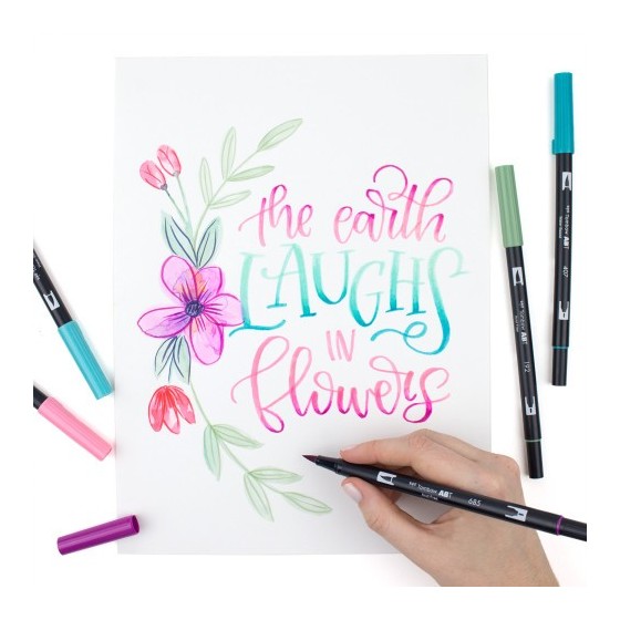 ROTULADOR DOBLE PUNTA PINCEL DUAL BRUSH-761 - COLOR CARNATION. TOMBOW ABT-761