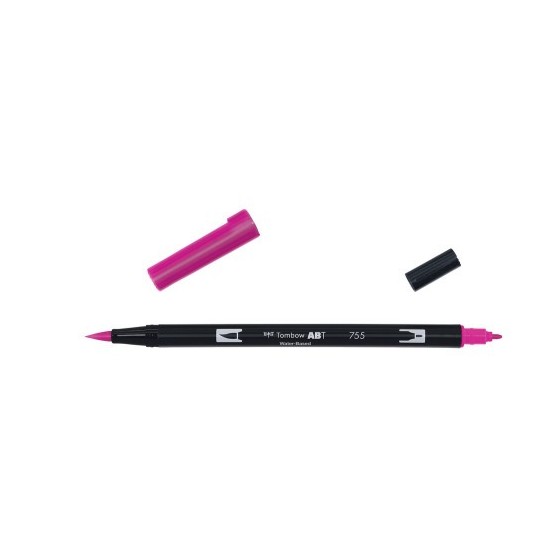 ROTULADOR DOBLE PUNTA PINCEL DUAL BRUSH-755 - COLOR RUBINE RED. TOMBOW ABT-755