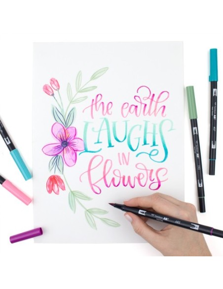 ROTULADOR DOBLE PUNTA PINCEL DUAL BRUSH-620 - COLOR LILAC. TOMBOW ABT-620