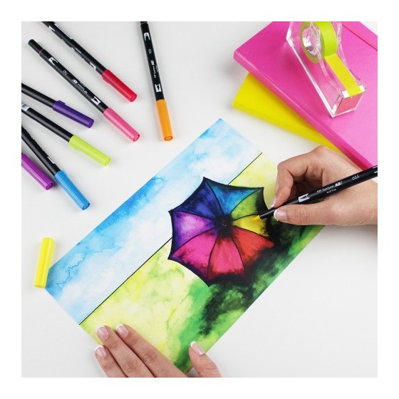 ROTULADOR DOBLE PUNTA PINCEL DUAL BRUSH-620 - COLOR LILAC. TOMBOW ABT-620