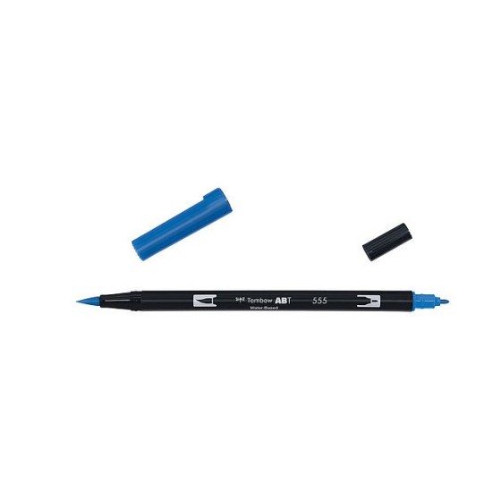 ROTULADOR DOBLE PUNTA PINCEL DUAL BRUSH-555 - COLOR ULTRAMARINE. TOMBOW ABT-555