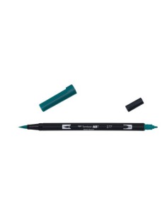 ROTULADOR DOBLE PUNTA PINCEL DUAL BRUSH-277 - COLOR DARK GREEN. TOMBOW ABT-277