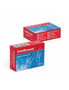 CAJA 100 CLIPS DE PAPEL NIQUELADOS 33MM ERICH KRAUSE 7856