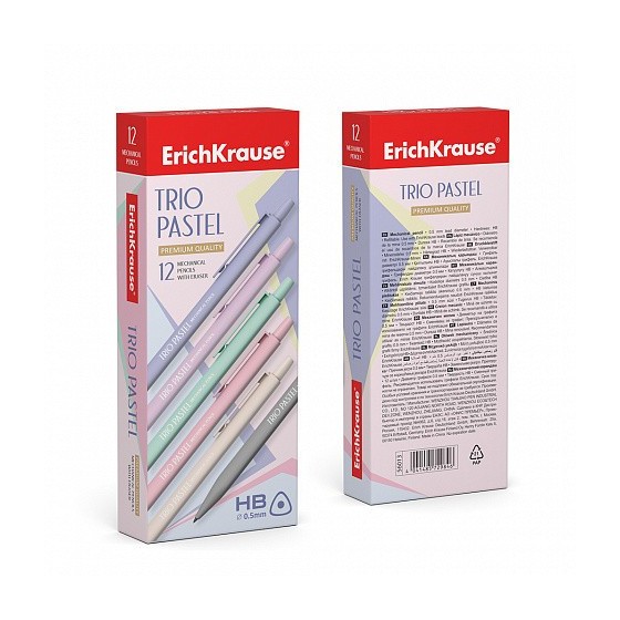 PORTAMINAS TRIO PASTEL 0.5 MM, HB ERICH KRAUSE 56013 (x12 unidades)