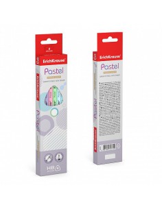 LÁPIZ DE GRAFITO TRIANGULAR CON GOMA PASTEL HB ERICH KRAUSE 56006 (x12 unidades)