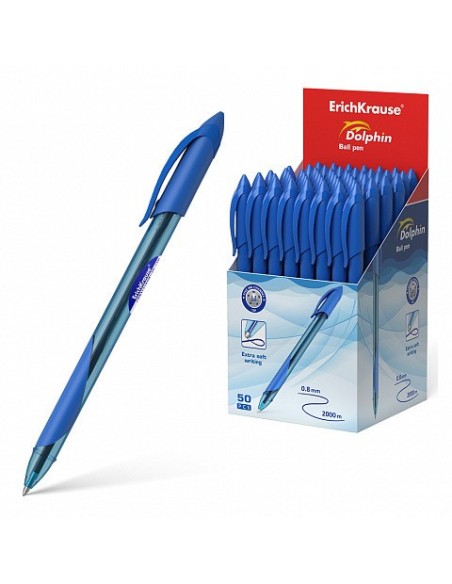 BOLÍGRAFO DE BOLA DOLPHIN 1.2, COLOR DE LA TINTA AZUL ERICH KRAUSE 48188 (x50 unidades)