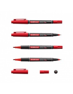MARCADOR PERMANENTE DOBLE PUNTA DOUBLE P-80, COLOR AZUL ERICH KRAUSE 48184 (x12 unidades) 2