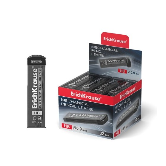 ESTUCHE 20 MINAS PORTAMINAS 0.9 MM, HB ERICH KRAUSE 48144 (x32 unidades)
