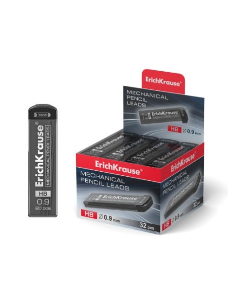 ESTUCHE 20 MINAS PORTAMINAS 0.9 MM, HB ERICH KRAUSE 48144 (x32 unidades)