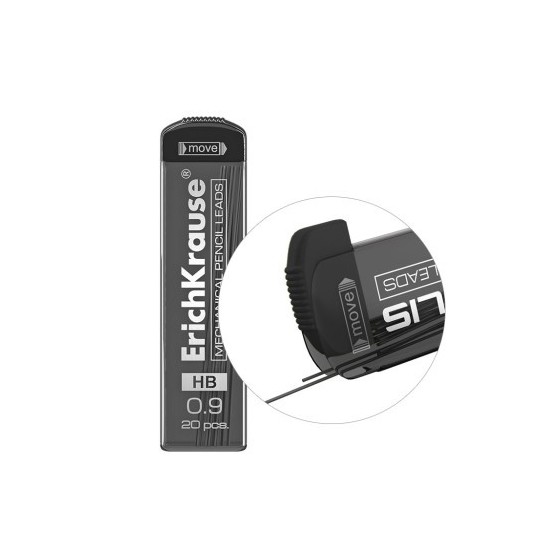 ESTUCHE 20 MINAS PORTAMINAS 0.9 MM, HB ERICH KRAUSE 48144 (x32 unidades)