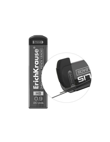 ESTUCHE 20 MINAS PORTAMINAS 0.9 MM, HB ERICH KRAUSE 48144 (x32 unidades)