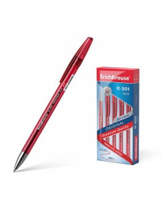 BOLÍGRAFO DE GEL R-301 ORIGINAL GEL 0.5, COLOR DE LA TINTA: ROJO ERICH KRAUSE 42722 (x12 unidades)