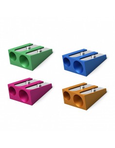 SACAPUNTAS DE ALUMINIO DOBLE FERRO COLOR PLUS, COLOR: SURTIDO ERICH KRAUSE 38015 (x20 unidades) 2
