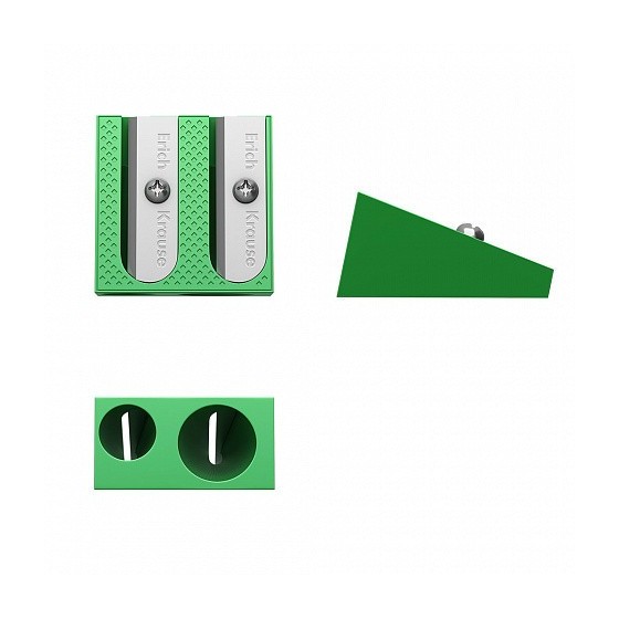 SACAPUNTAS DE ALUMINIO DOBLE FERRO COLOR PLUS, COLOR: SURTIDO ERICH KRAUSE 38015 (x20 unidades)