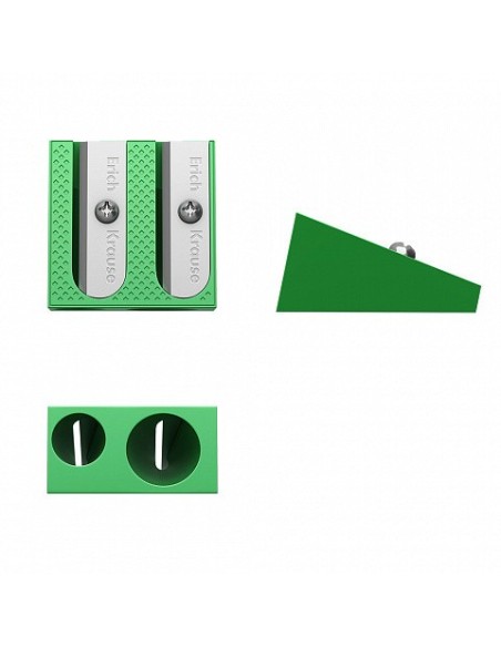 SACAPUNTAS DE ALUMINIO DOBLE FERRO COLOR PLUS, COLOR: SURTIDO ERICH KRAUSE 38015 (x20 unidades)