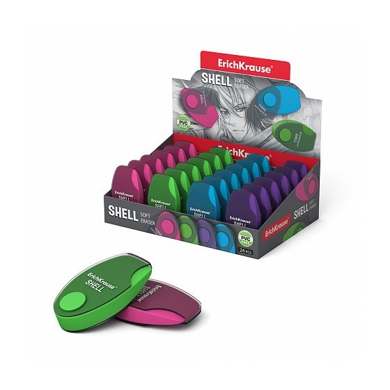 GOMA EN CAJA DE PLÁSTICO SHELL ERICH KRAUSE 35133 (x24 unidades)