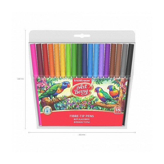 CAJA 18 ROTULADORES SUPER LAVABLES COLORES SURTIDOS ARTBERRY 33051