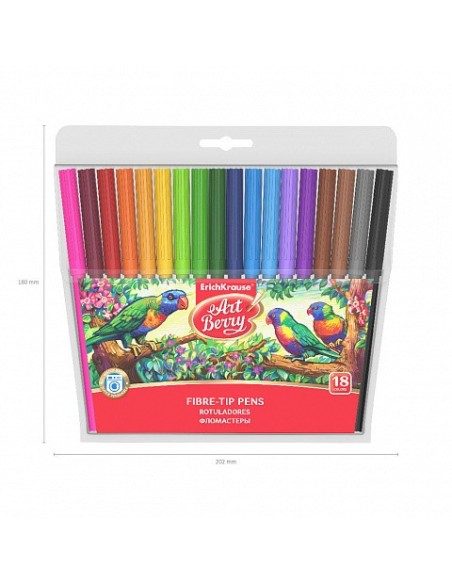 CAJA 18 ROTULADORES SUPER LAVABLES COLORES SURTIDOS ARTBERRY 33051