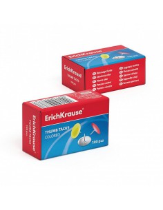 CAJA 100 CHINCHETAS DE COLORES ERICH KRAUSE 24876 2