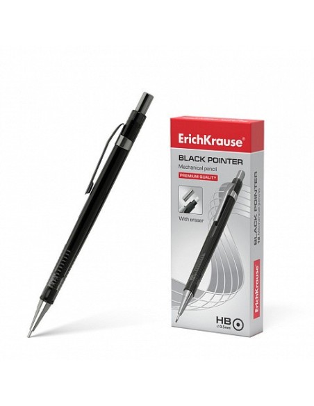 PORTAMINAS NEGRO POINTER 0.5 MM, HB ERICH KRAUSE 22005 (x12 unidades)