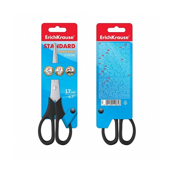 BLISTER TIJERAS STANDARD, 17 CM ERICH KRAUSE 14861