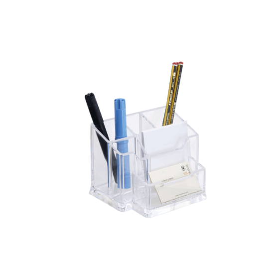ORGANIZADOR 6 COMPARTIMENTOS INCLUYE TACO DE PAPEL 105X155X100 MM COLOR CRISTAL TRANSPARENTE ARCHIVO 2000 828 CS TP