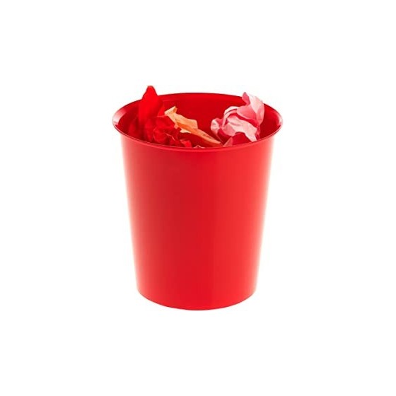 PAPELERA 18 LITROS POLIPROPILENO 100% RECICLADO Y RECICLABLE 290 X 310 MM ROJO ARCHIVO 2000 2001 RJ