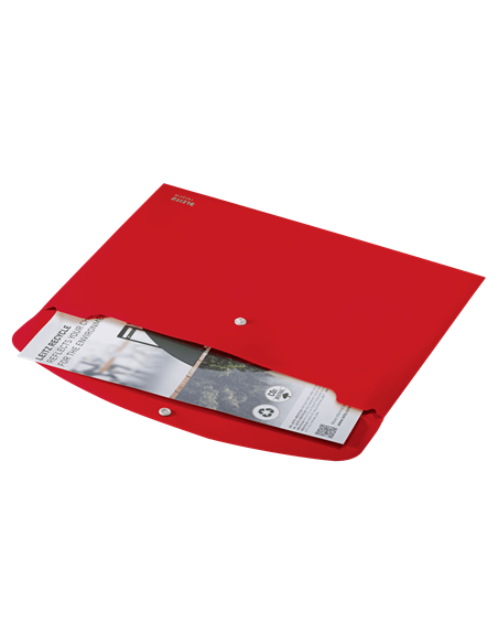 SOBRES POLIPROPILENO OPACO A4 CON BROCHE BOTON RECYCLE ROJO LEITZ 46780025