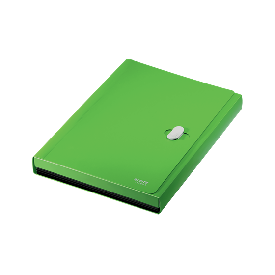 CARPETA POLIPROPILENO ACORDEON 5 POSICIONES+BOLSILLO FRONTAL BROCHE GIRATORIO A4 RECYCLE VERDE LEITZ 46240055