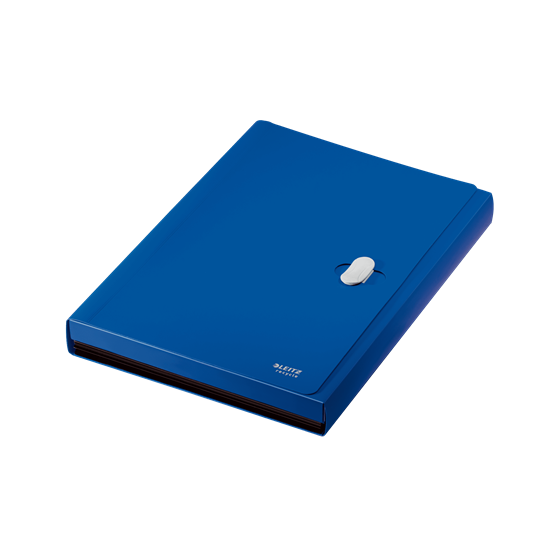 CARPETA POLIPROPILENO ACORDEON 5 POSICIONES+BOLSILLO FRONTAL BROCHE GIRATORIO A4 RECYCLE AZUL LEITZ 46240035