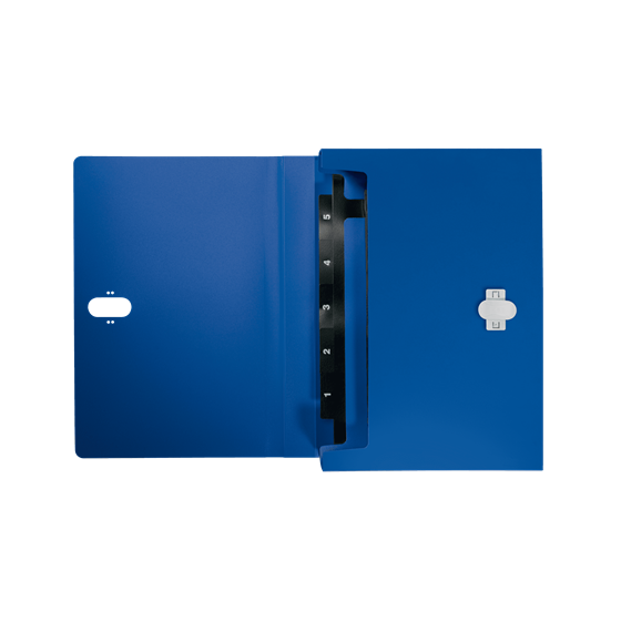 CARPETA POLIPROPILENO ACORDEON 5 POSICIONES+BOLSILLO FRONTAL BROCHE GIRATORIO A4 RECYCLE AZUL LEITZ 46240035