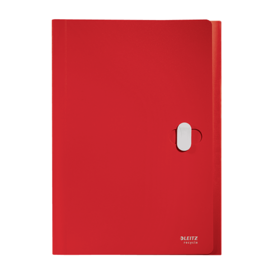 CARPETA POLIPROPILENO ACORDEON 5 POSICIONES+BOLSILLO FRONTAL BROCHE GIRATORIO A4 RECYCLE ROJO LEITZ 46240025