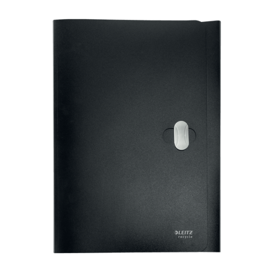 CARPETA POLIPROPILENO 3 SOLAPAS Y CIERRE BROCHE GIRATORIO A4 RECYCLE NEGRO LEITZ 46220095